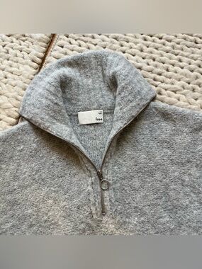 Wilfred Wool Blend Quater Half-Zip Funnel Neck Sweater | medium